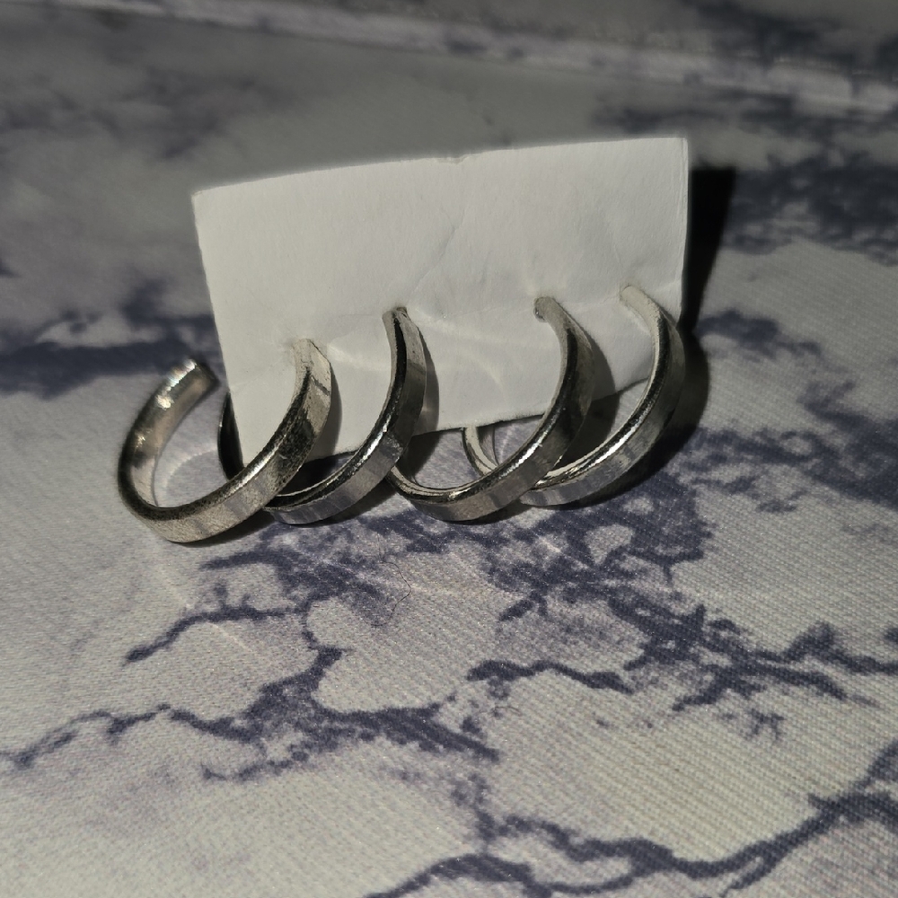 Silver Tone Hoop Earrings